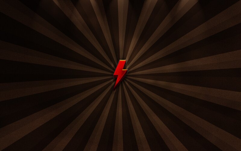 Red Lightning Bolt — Brown