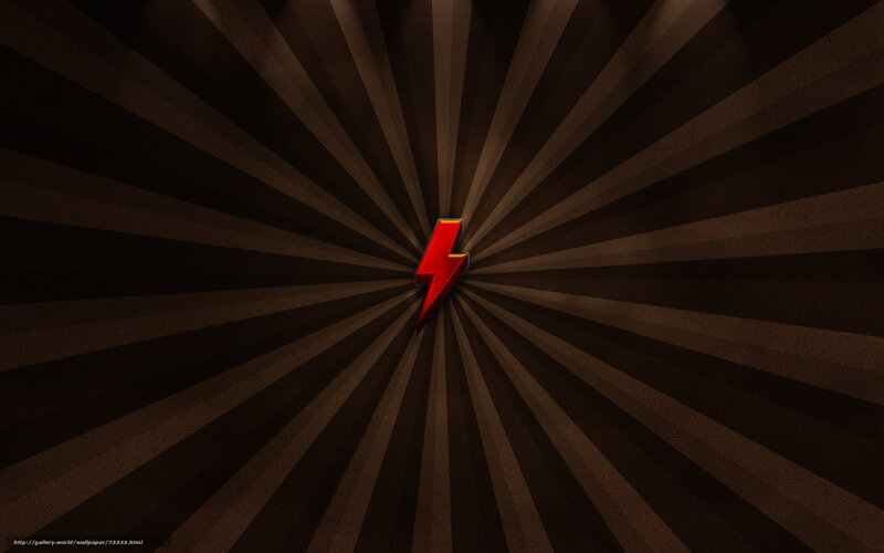 red lightning bolt on brown background