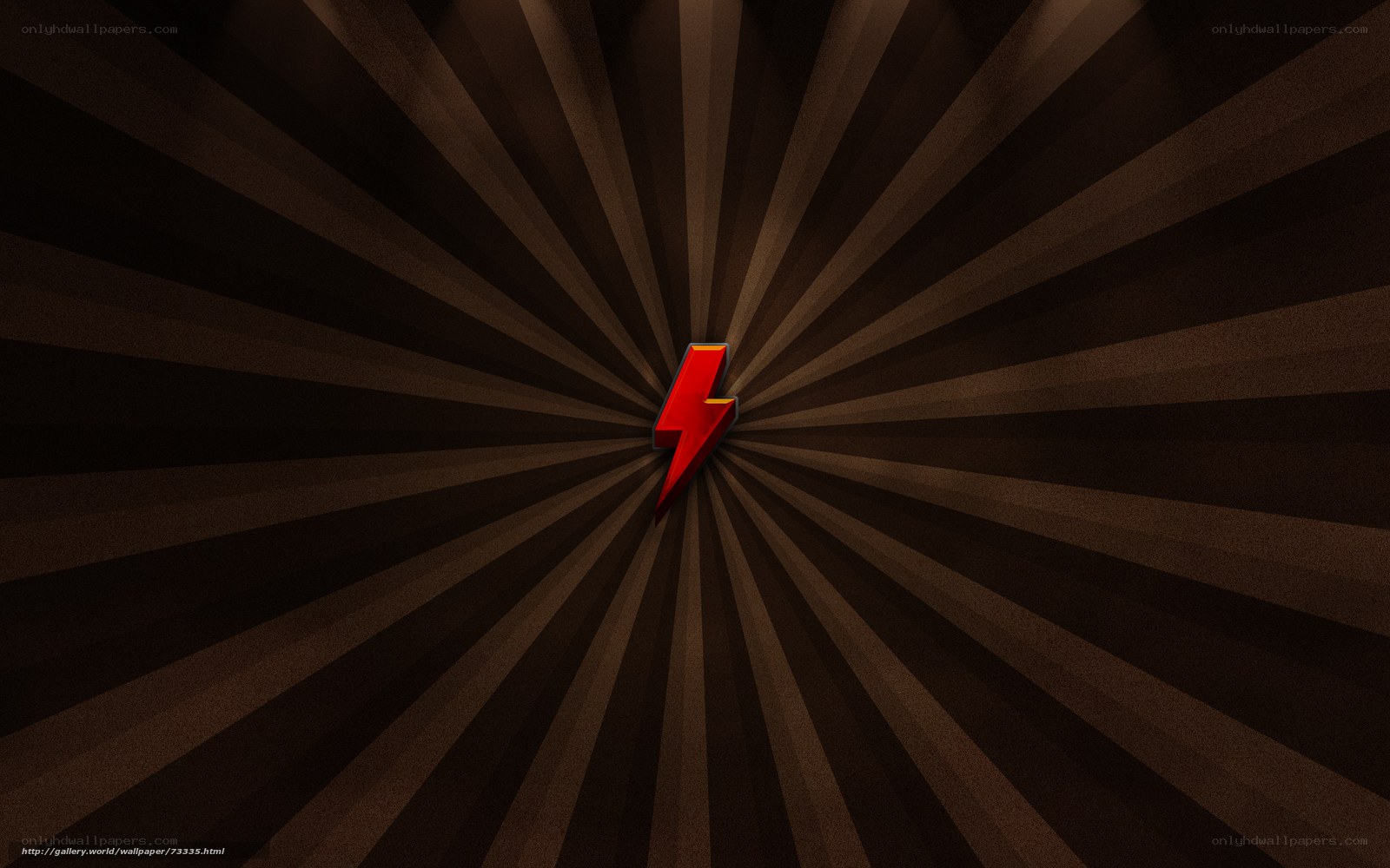 red lightning bolt on brown background