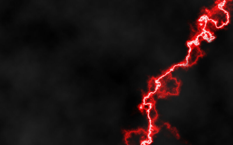 Red lightning bolt on dark background