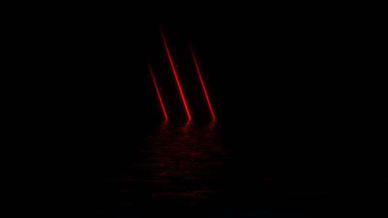 red lights on dark water