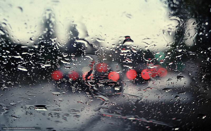 Red Lights Through Rain