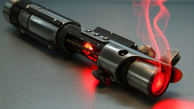 Red Lightsaber Hilt — Dramatic