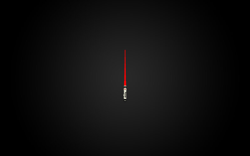 Red lightsaber on black background