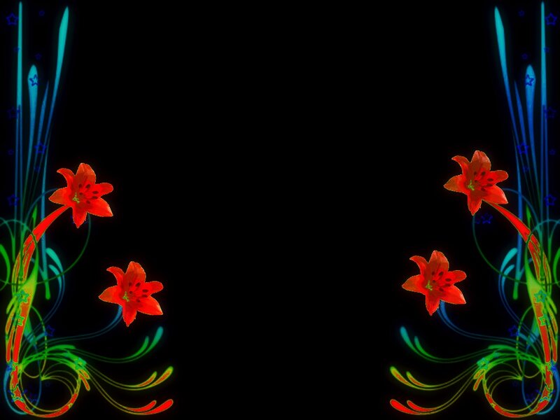 Red Lilies with Neon Vines