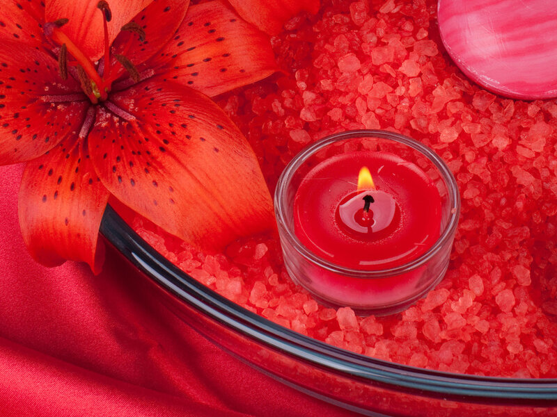 Red Lily and Candle