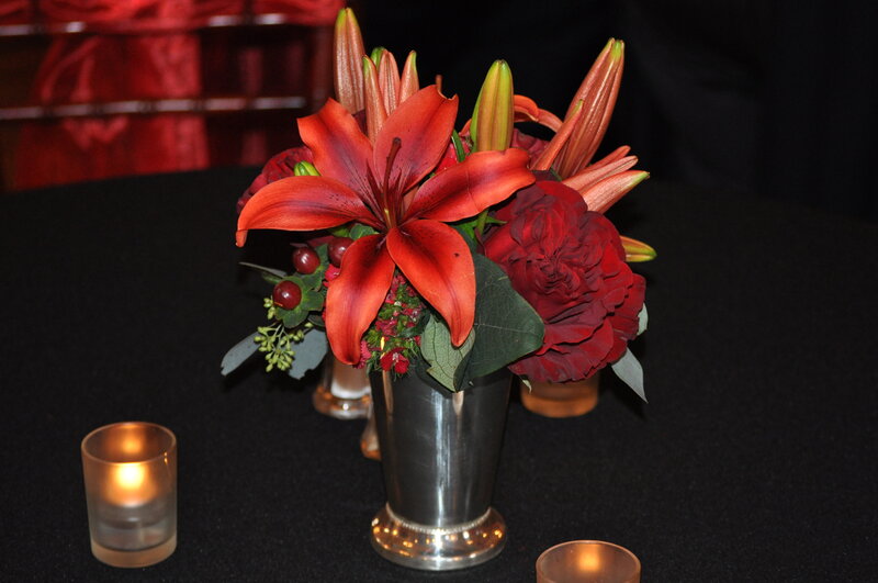 Red Lily and Rose Bouquet