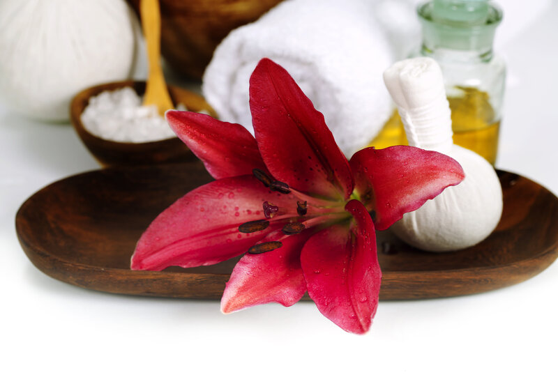 Red Lily Flower — Serene, Photograph, Towel