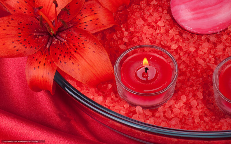 Red Lily with Candles