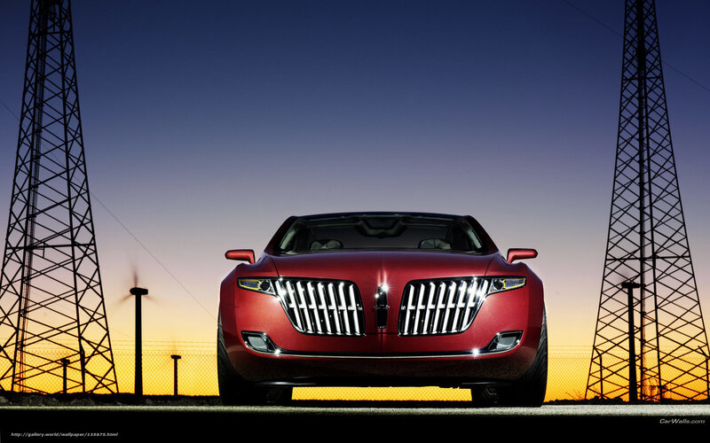 Red Lincoln car at sunset