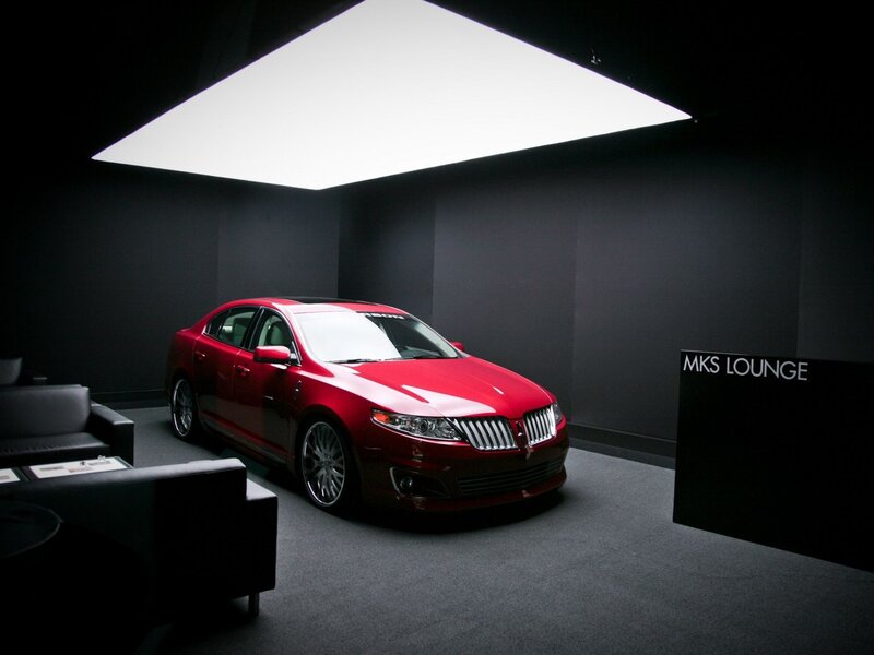 Red Lincoln MKS in lounge