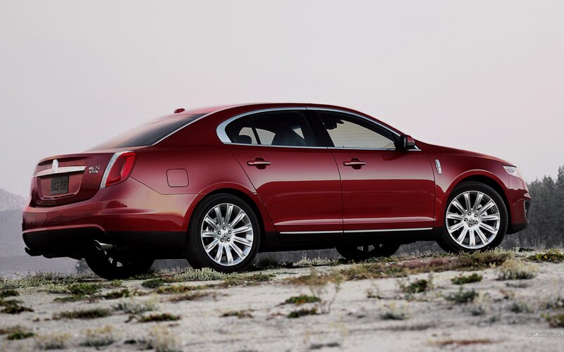 Red Lincoln MKS sedan