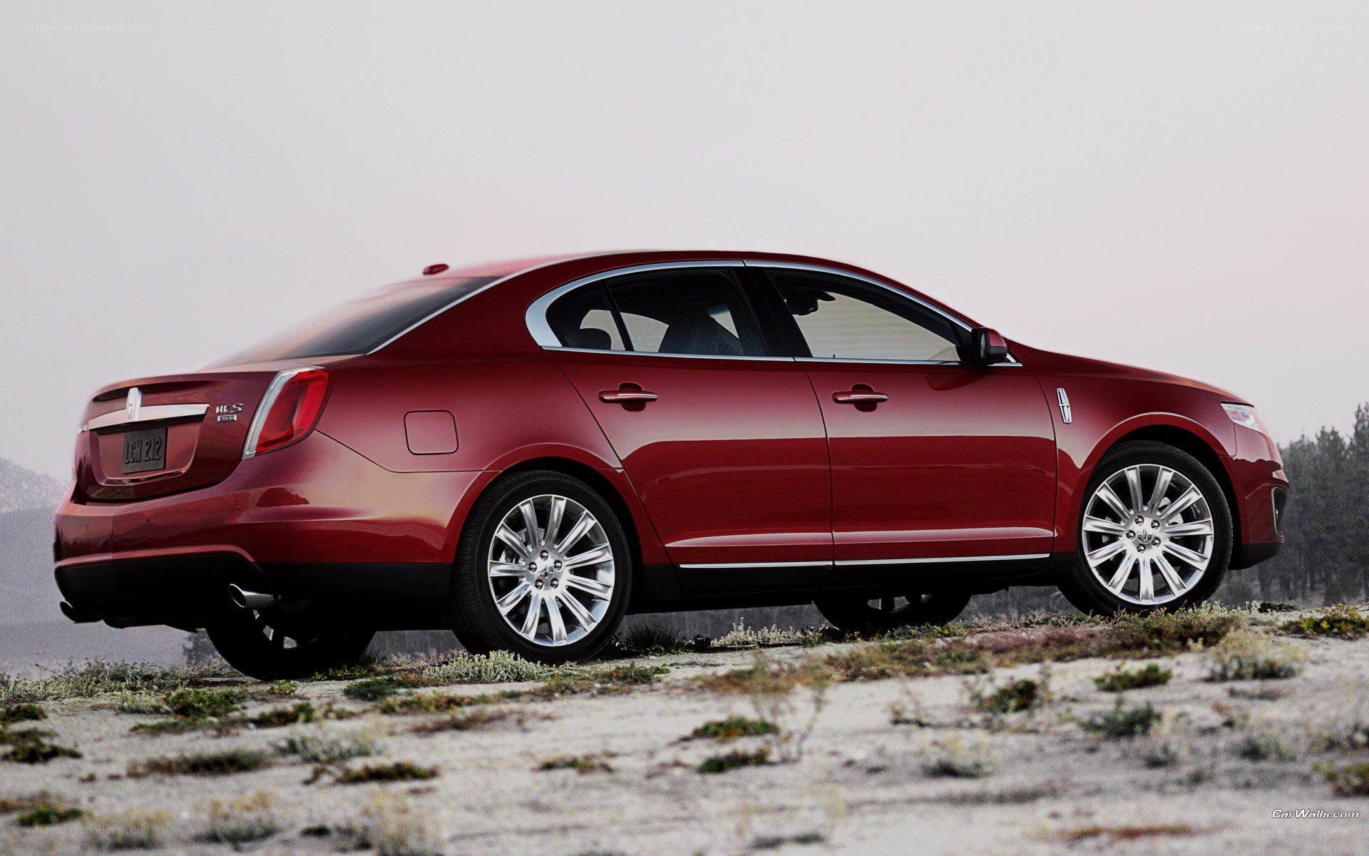 Red Lincoln MKS sedan