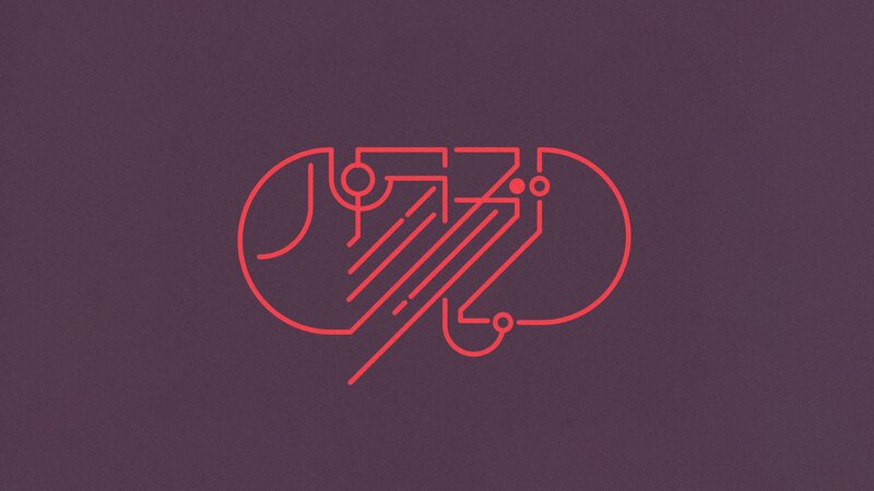 Red Line Art Logo — Purple