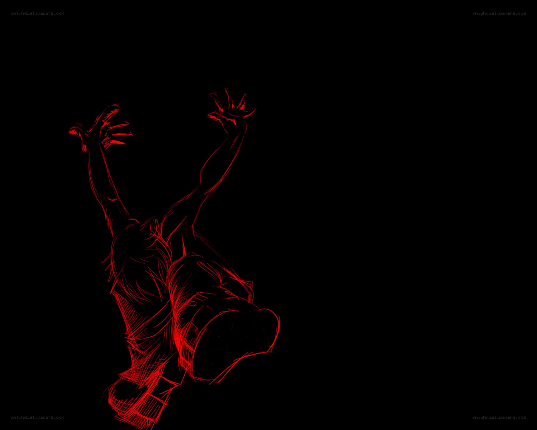 red line art of a dancer