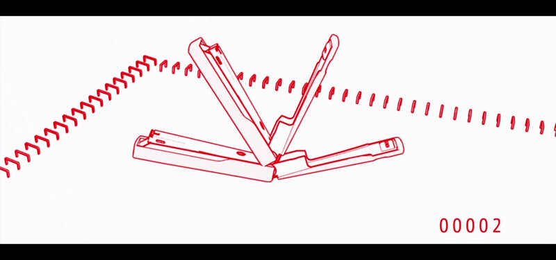 red line diagram of folding object