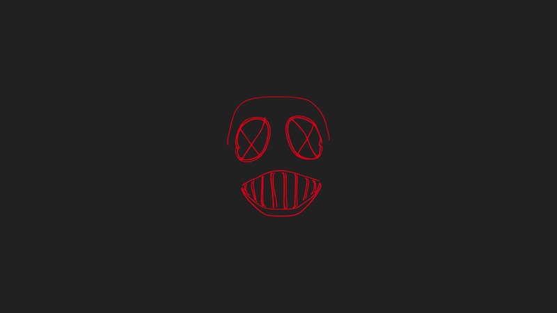 Red Line Drawing of a Face