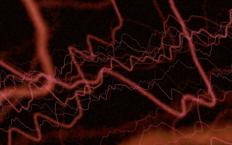 Red Lines on Dark Background