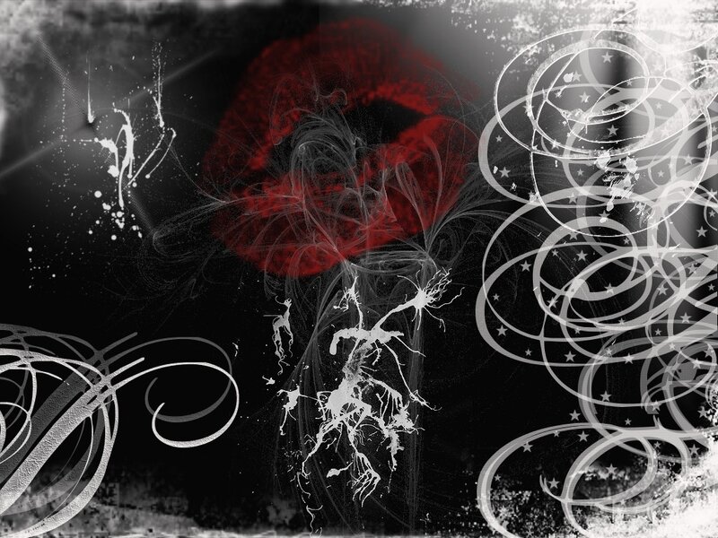 red lips abstract art