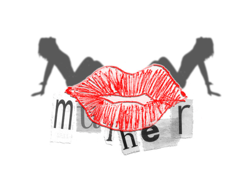 red lips and shadow silhouette