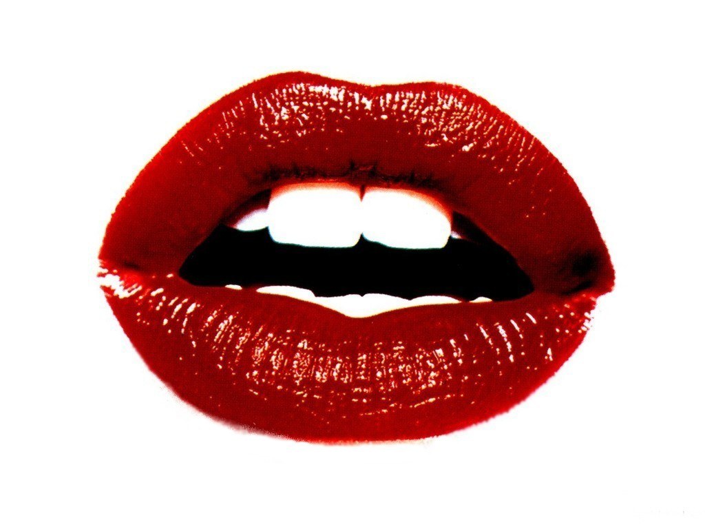 red lips close-up
