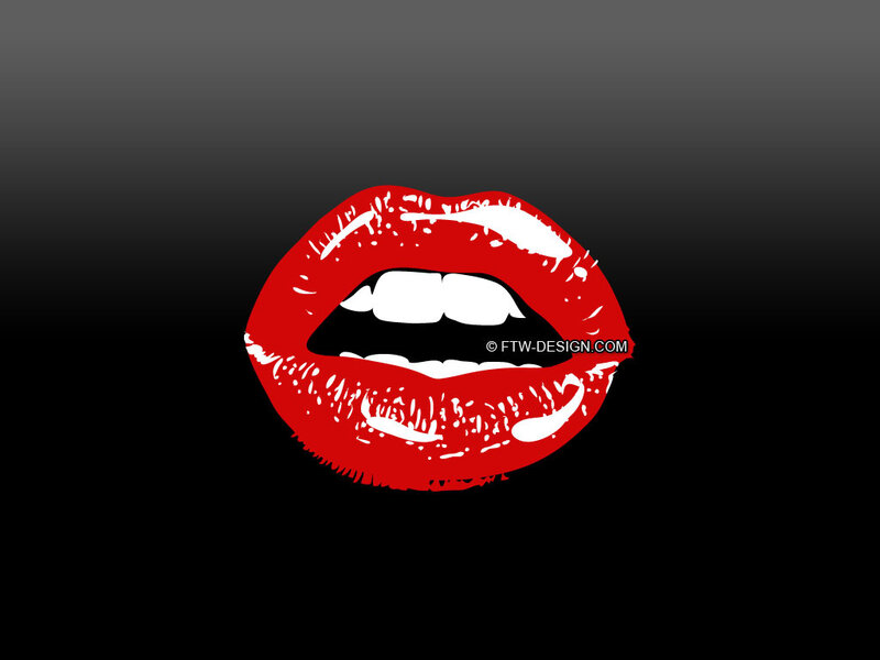red lips graphic illustration
