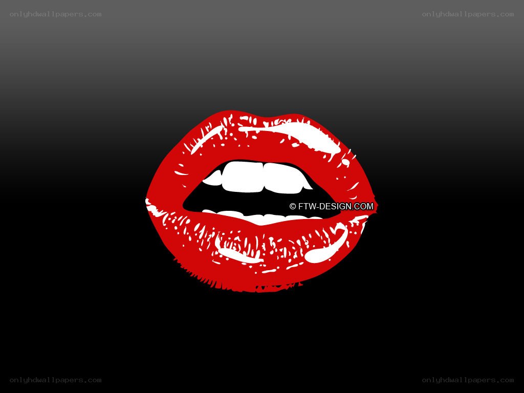 red lips graphic illustration