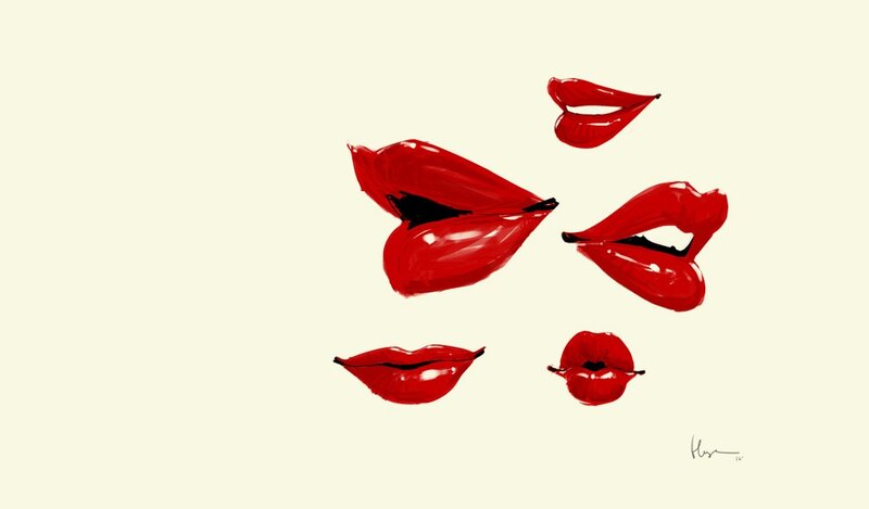red lips illustration