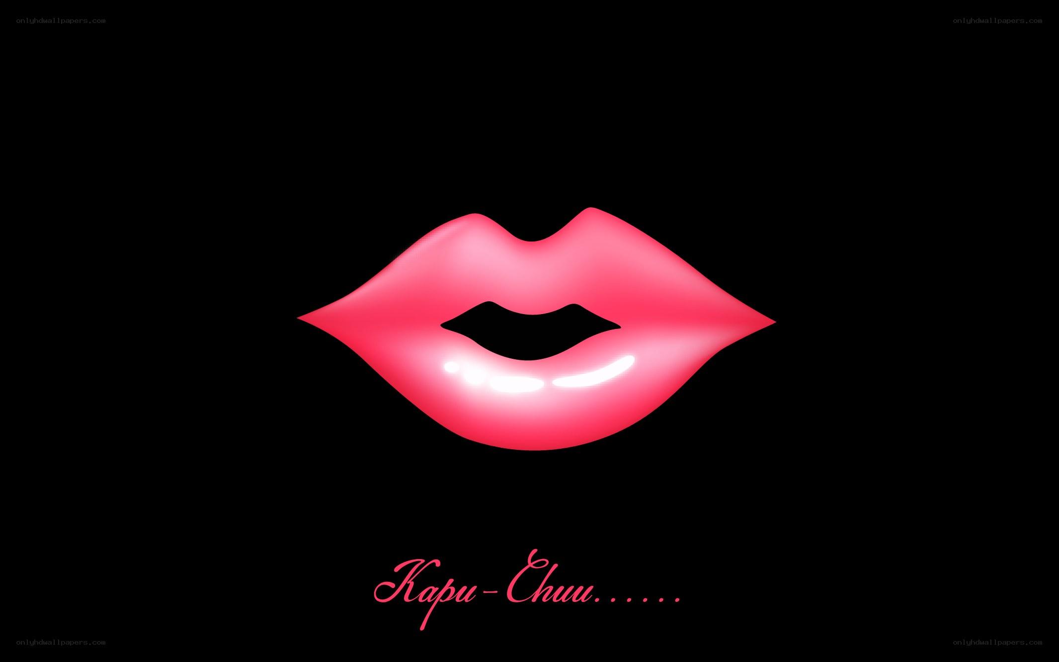 red lips on black background