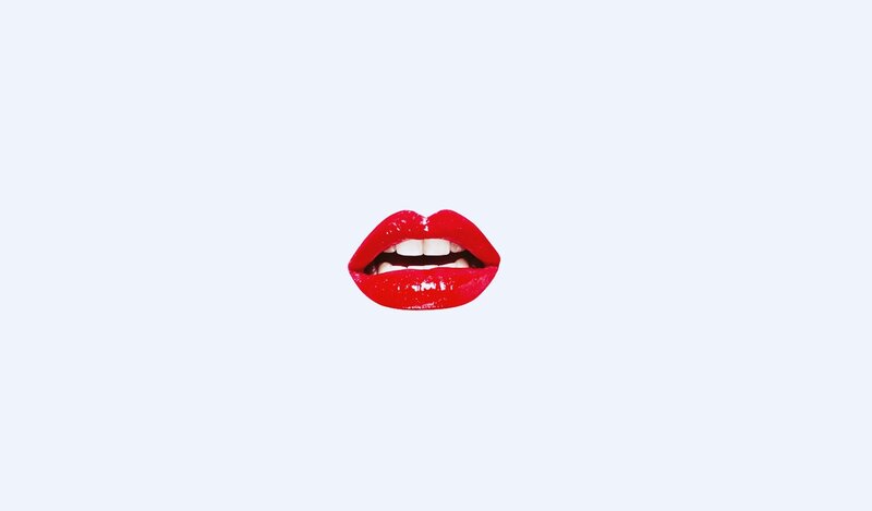 Red Lips on White Background