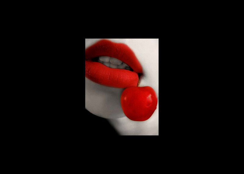 Red Lips with Cherry — Dramatic