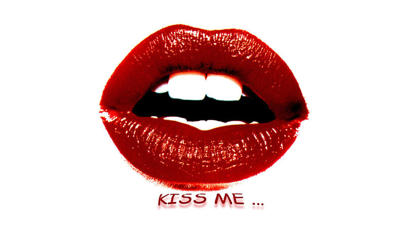 Red Lips with Text — Dramatic