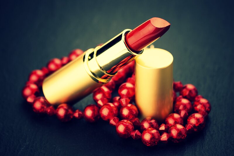 Red Lipstick and Beads