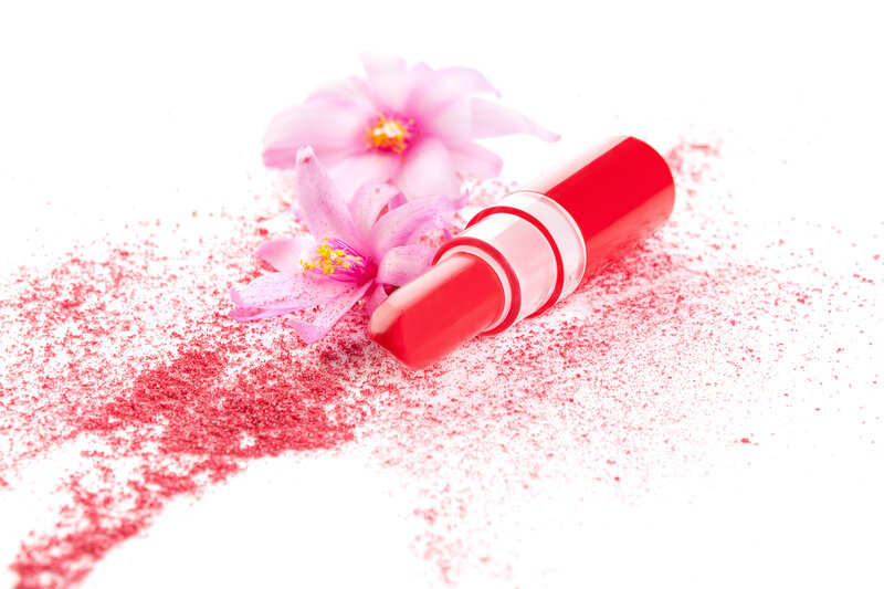 Red Lipstick and Flowers