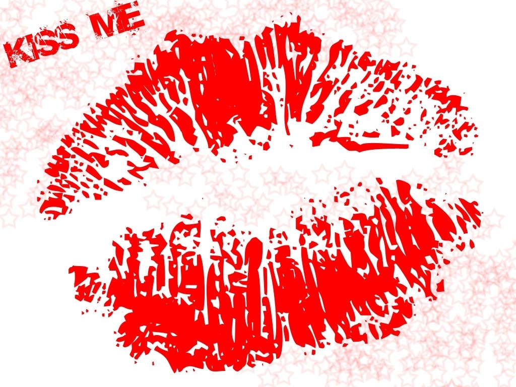 red lipstick kiss mark