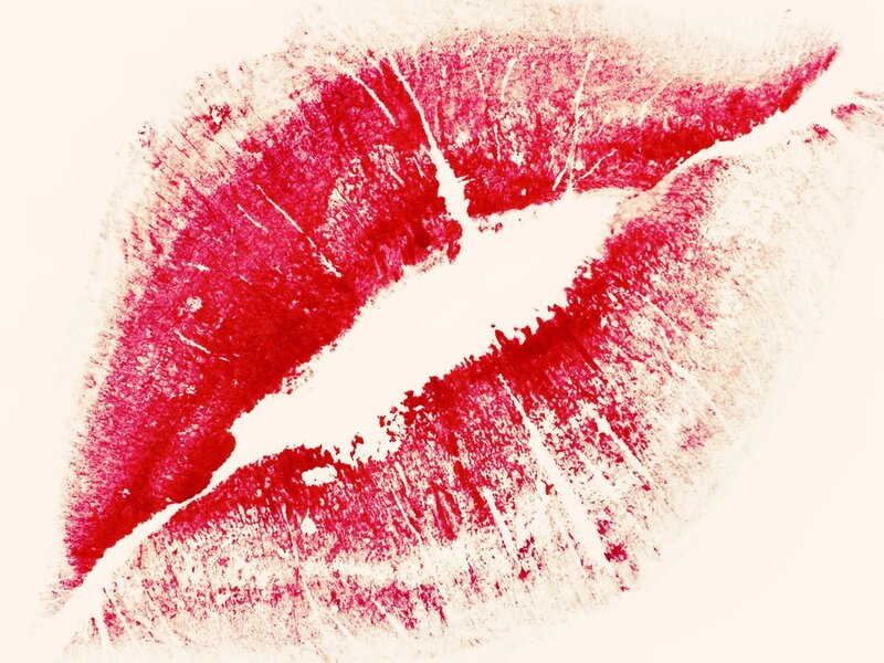 Red Lipstick Kiss Mark — Neutral, Photograph