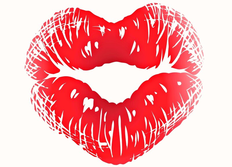 Red Lipstick Kiss Mark — Romantic, Vector Art