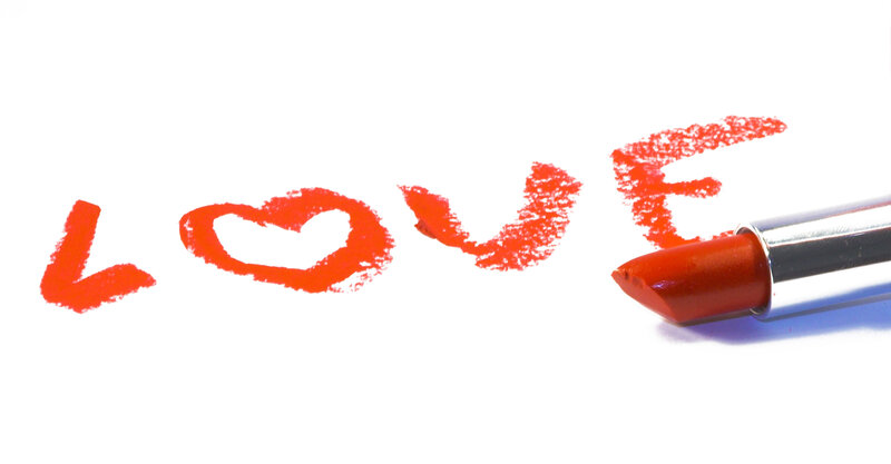 Red Lipstick Writing Love