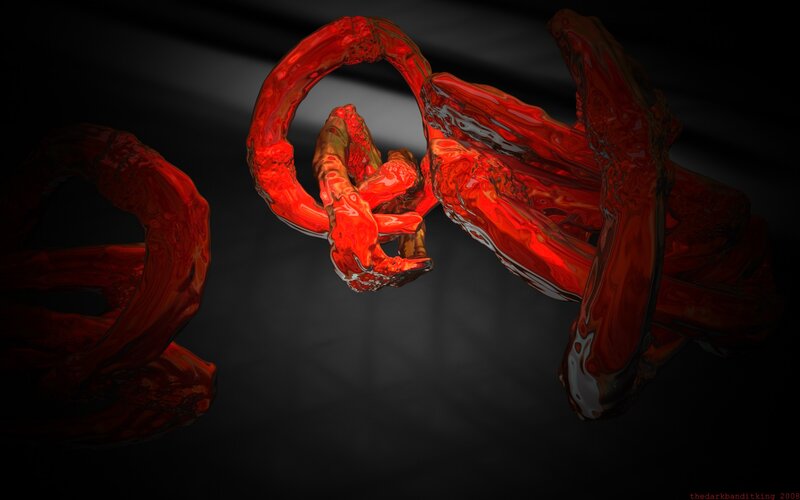 Red liquid abstract sculpture