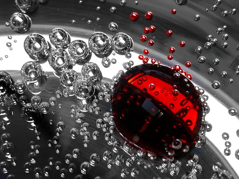 Red Liquid Bubble — Dramatic