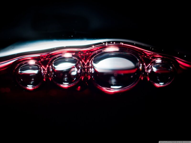 Red Liquid Bubbles — Black