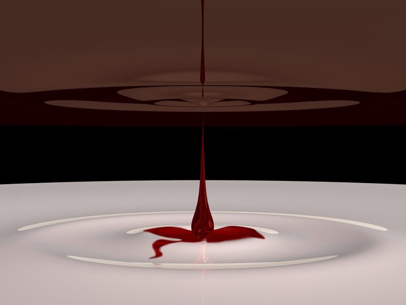 red liquid dripping into pool