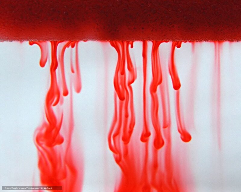 Red liquid dripping