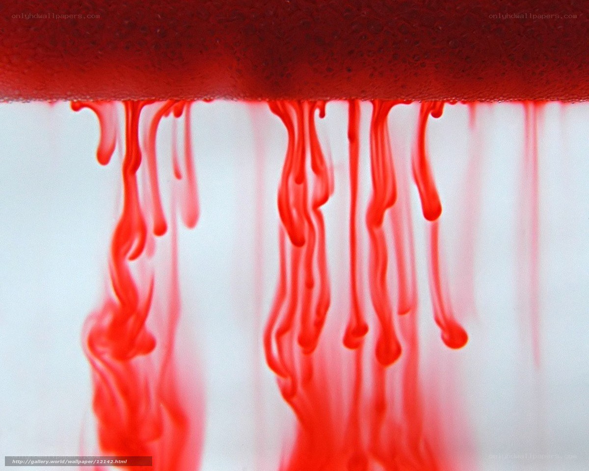 Red liquid dripping
