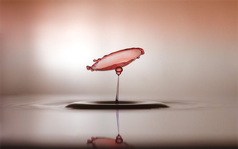 Red Liquid Droplet — Serene