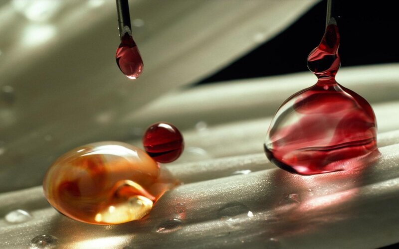 Red Liquid Droplets