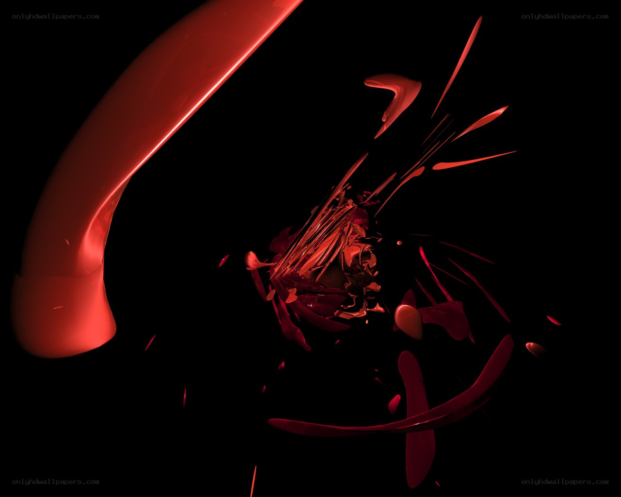 Red liquid explosion