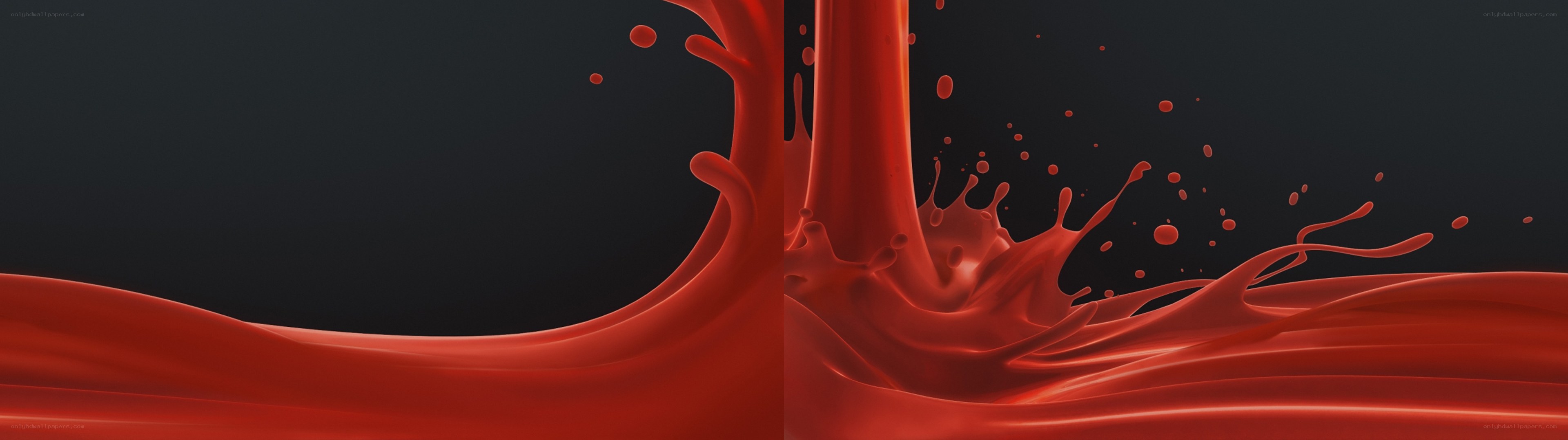 Red liquid splash