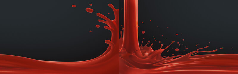 Red Liquid Splash — Dynamic, 3d Render