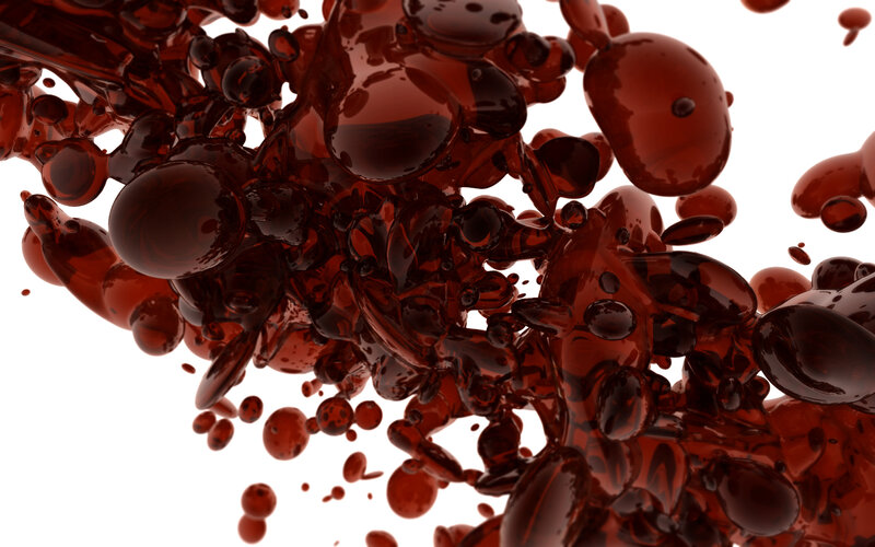 Red Liquid Splashing — Dynamic, 3d Render
